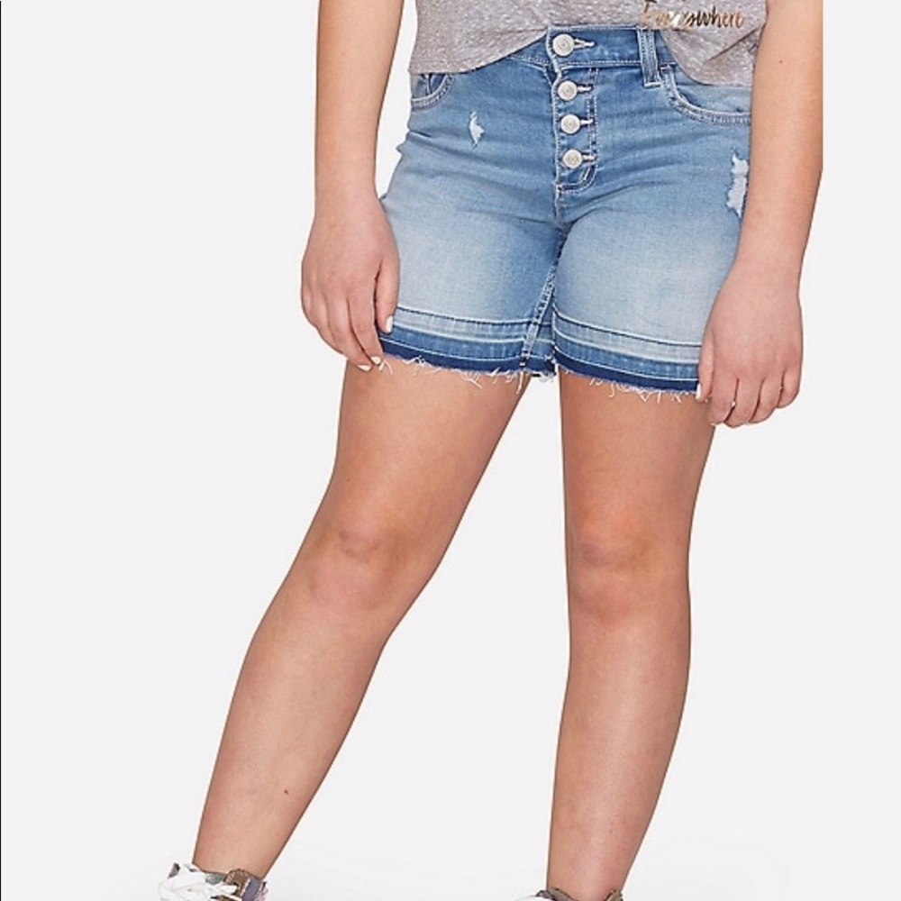 NWT Justice Midi High Waist Jean Shorts